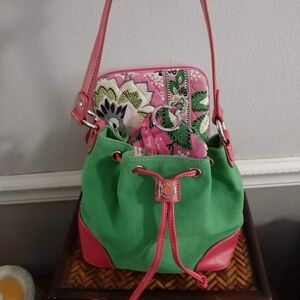 TOMMY HILFIGER/VERA BRADLEY Preppy Y2K Bucketbag 4 Pc "Lil Luxuries" Set